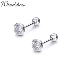 Load image into Gallery viewer, 925 Sterling Silver Half Ball Screw Stud Earrings