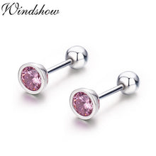 Load image into Gallery viewer, 925 Sterling Silver Half Ball Screw Stud Earrings