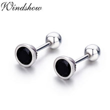 Load image into Gallery viewer, 925 Sterling Silver Half Ball Screw Stud Earrings