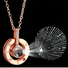 Load image into Gallery viewer, 100 languages I love you Projection Pendant Necklace.