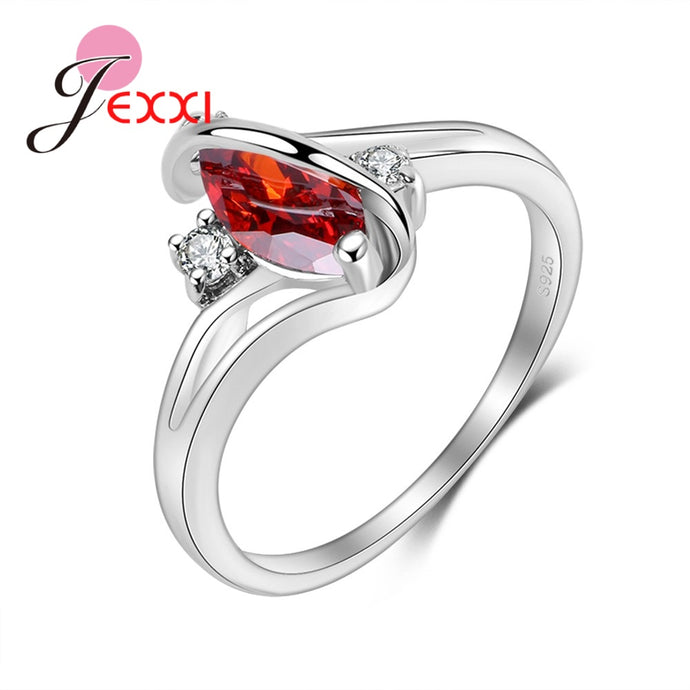Orange Cubic Zirconia Trendy 925 Sterling Sliver High Quality Rings
