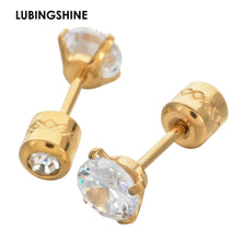 Load image into Gallery viewer, Gold Color Piercing Earrings Silver Color Stainless Steel