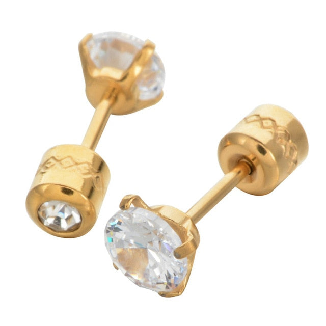 Gold Color Piercing Earrings Silver Color Stainless Steel